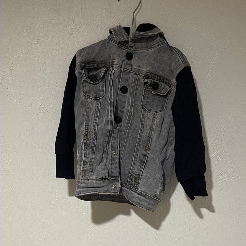 Little bipsy denim jacket hooded gray wash